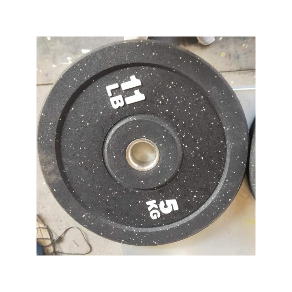 TEKKFIT - Disco olimpico bumper foro Ø50mm boccola svasata in acciaio peso 5kg