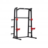 TEKKFIT - Half rack squat rack doppio con barra di trazione 6 porta dischi e porta bilanciere olimpico