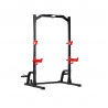 TEKKFIT - Half rack squat rack con barra di trazione 2 porta dischi e porta bilanciere olimpico