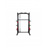 TEKKFIT - Half rack squat rack doppio con barra di trazione 6 porta dischi e porta bilanciere olimpico