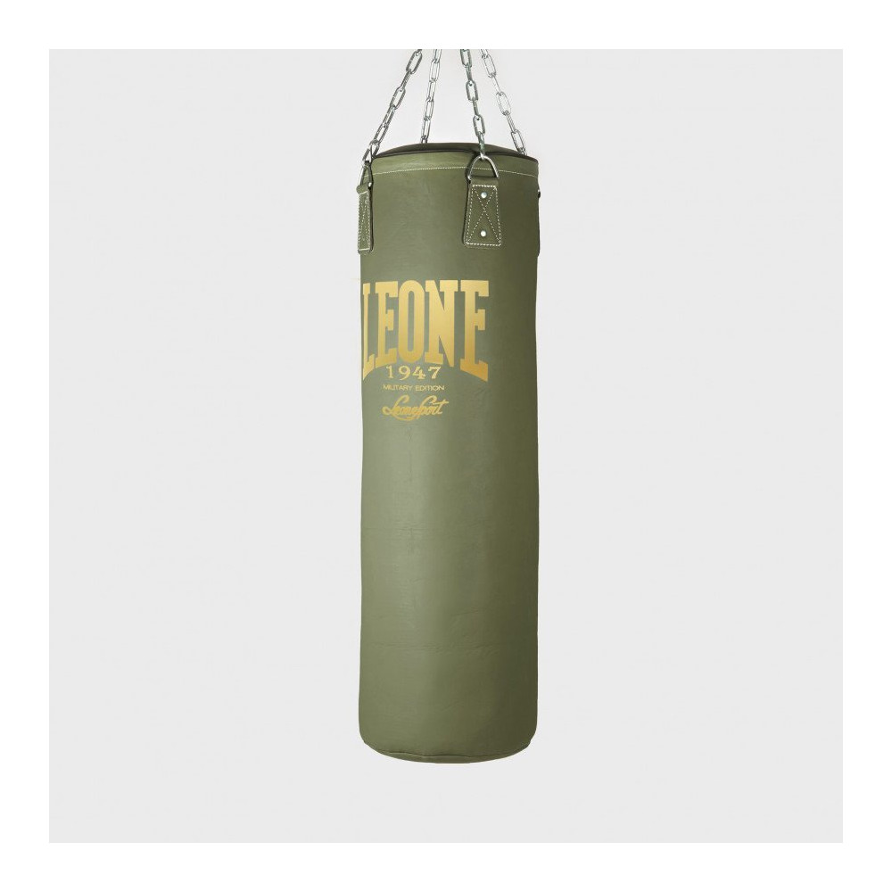 LEONE - Sacco boxe MILITARY EDITION 120 cm 30 kg - Verde opaco/Oro