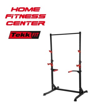 TEKKFIT – Half rack altezza regolabile con barra di trazione e supporti per dip