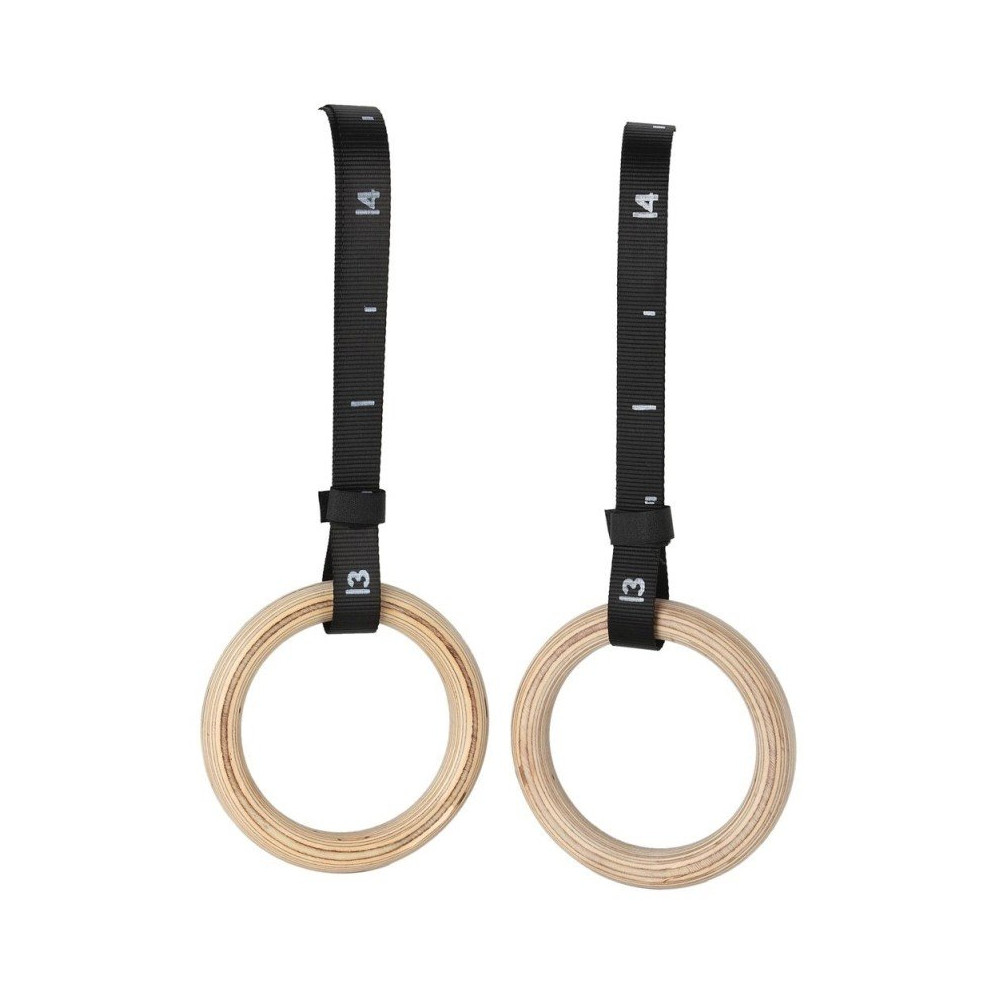 TOORX - Coppia anelli da ginnastica in legno con cinghie in nylon regolabili CAGL