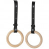 TOORX - Coppia anelli da ginnastica in legno con cinghie in nylon regolabili CAGL